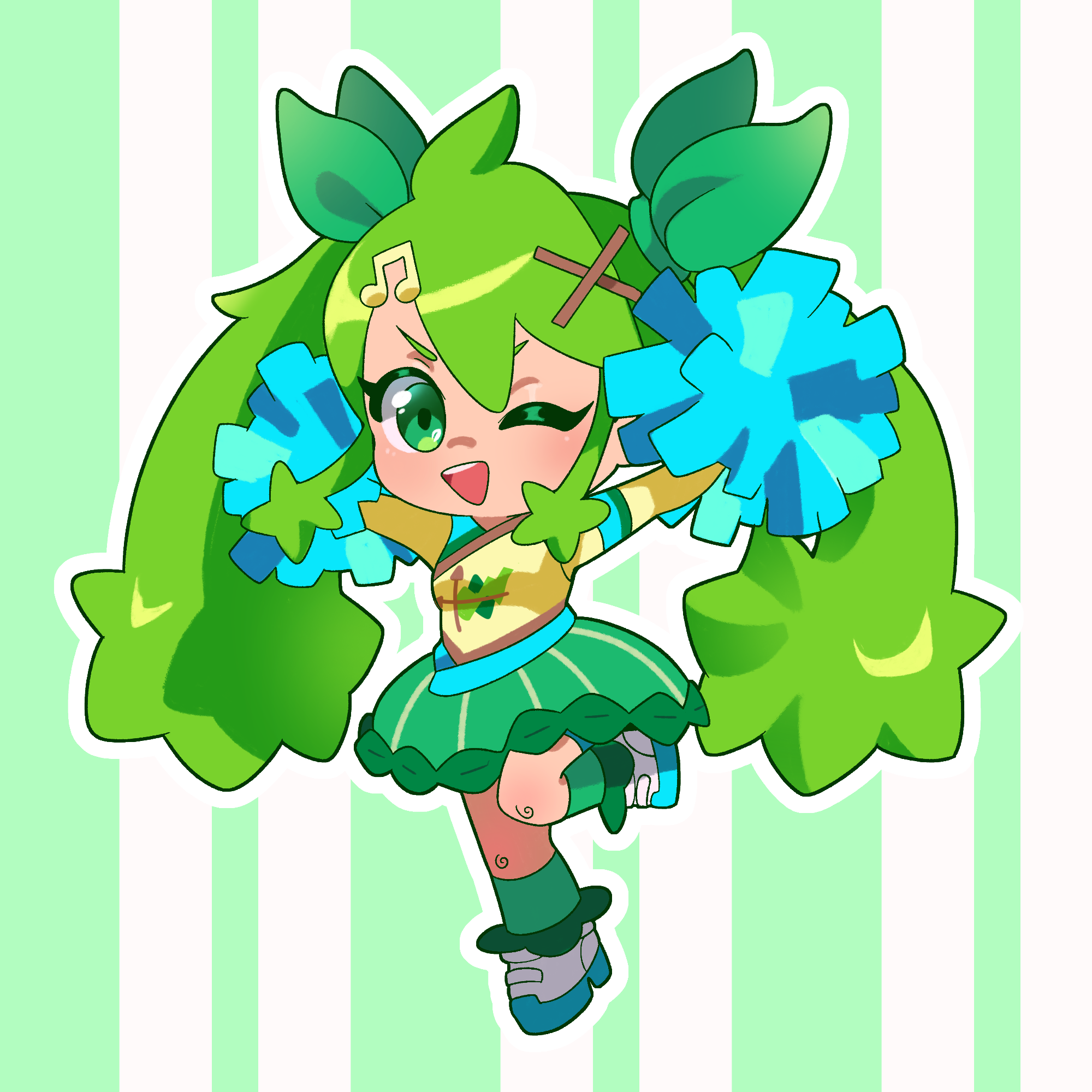 Grass Type Miku Vinyl Sticker